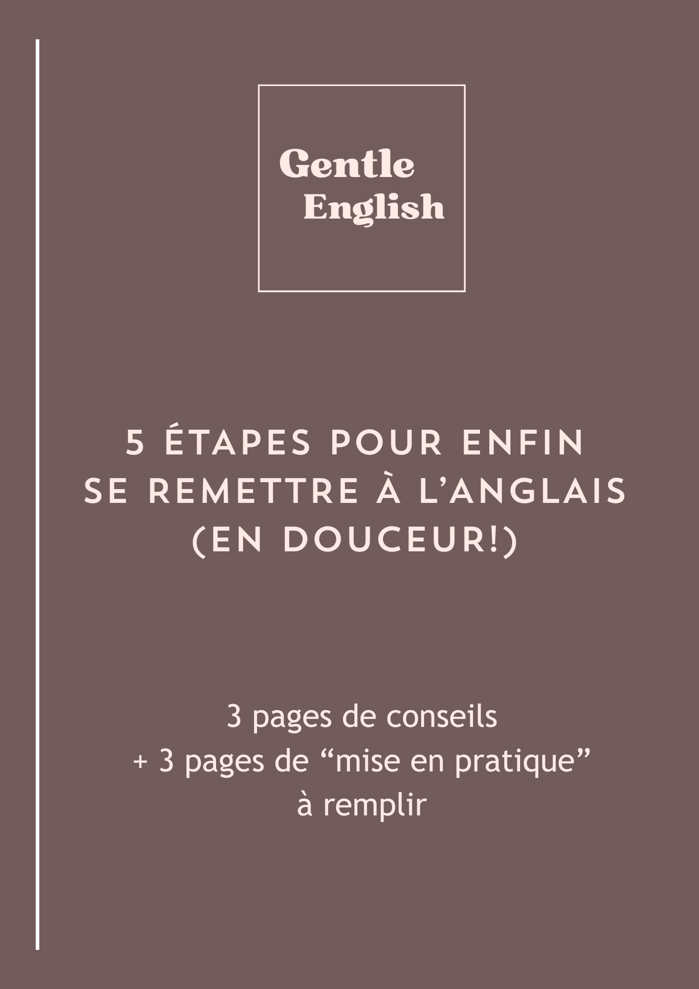 Page de couverture du guide gratuit offert par Gentle English